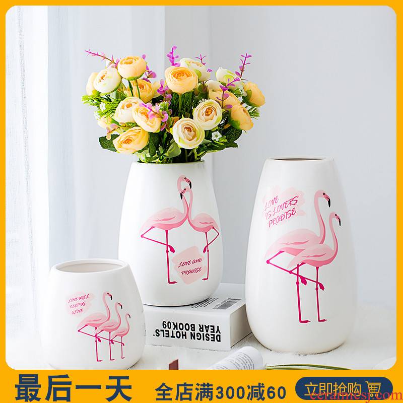 Like a flower contracted household ceramic vases, small pure and fresh and dried flowers, flower arrangement sitting room creative ins wind decorative furnishing articles