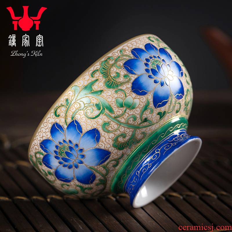 Clock home trade, one cup of jingdezhen colored enamel tea cups hand - made kunfu tea sample tea cup single CPU high - end gifts