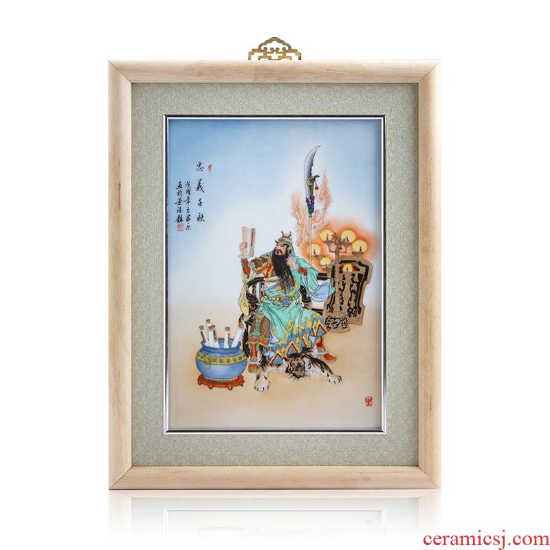 Jingdezhen ceramics Wang Jiale hand - made loyalty century new adornment see colour porcelain plate paintings hanging painting the living room is placed