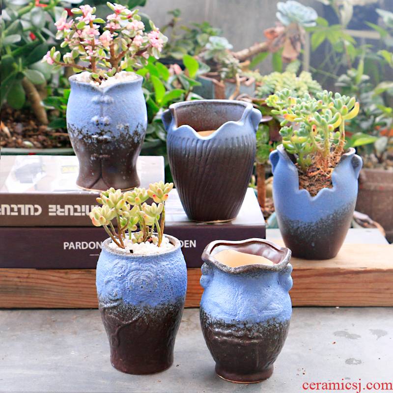 Fleshy flower pot large old running of large diameter zhuang zi special offer a clearance creative contracted crude some ceramic porcelain clay flower POTS