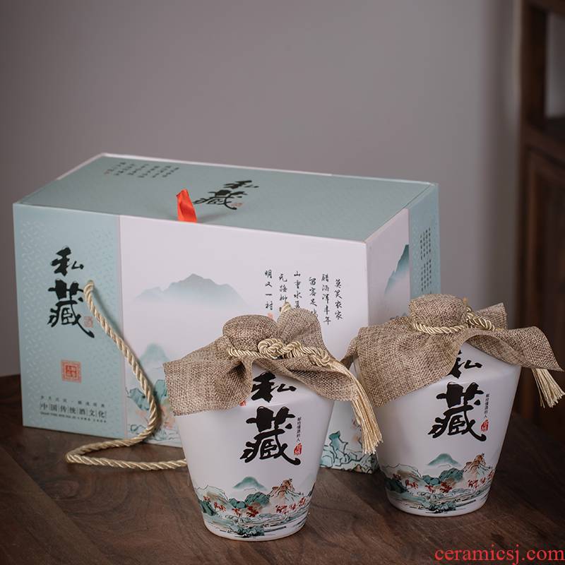 5/10 1/2/3 jins of jingdezhen ceramic bottle jin ancient hip creative furnishing articles retro seal of liquor bottles