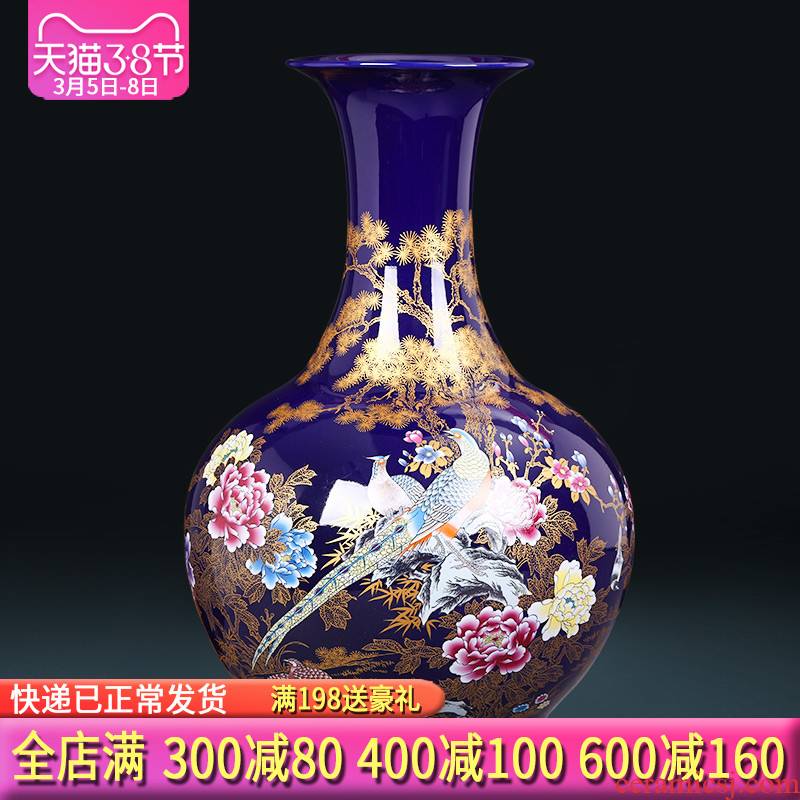 Jingdezhen ceramics of large vases, flower arranging large new Chinese style home sitting room adornment TV ark, furnishing articles