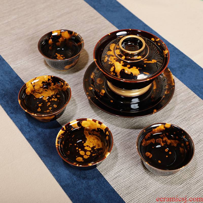 Restoring a tureen tea set to hand paint hawksbill museum kung fu tea set ceramic sample tea cup gift