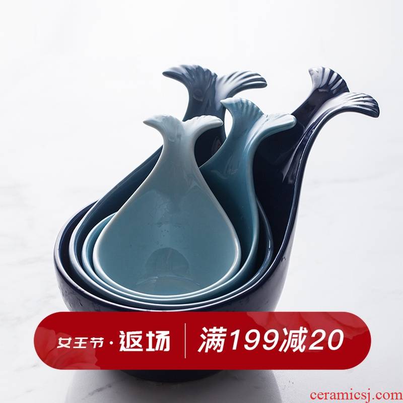 And single handle dab of ceramic bowls creative small bowl of baking bowl whale ceramic disc handle bowl dish dish