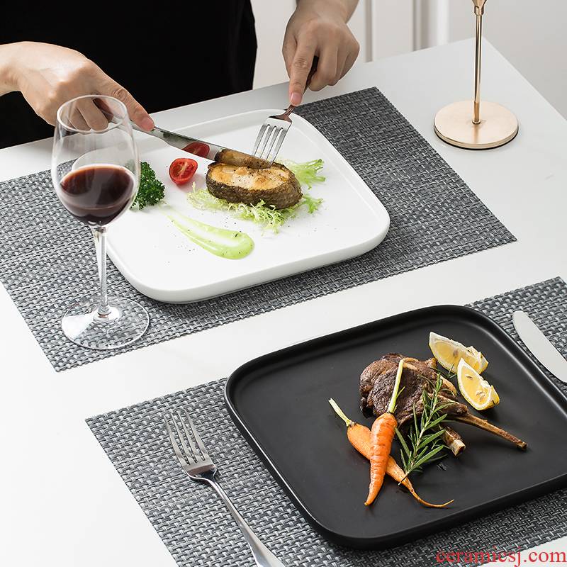Steak knife and fork dish suits for home full Nordic couples tableware ceramics creative Japanese dish beefsteak plate