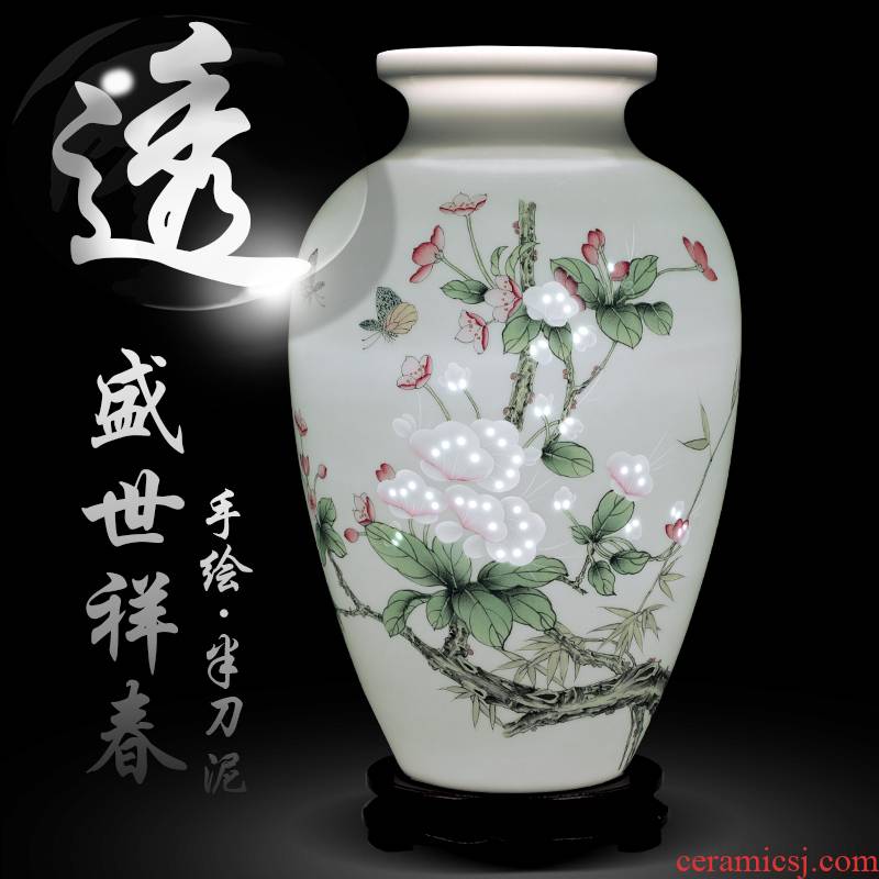Jingdezhen ceramics hand - made thin body new Chinese style household knife clay flower arrangement sitting room decorate craft items furnishing articles