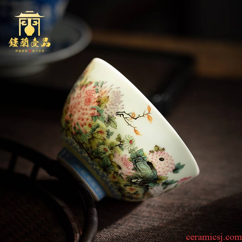 All hand - made pastel by masters cup full of jingdezhen kung fu tea set large ceramic tea cup single cup sample tea cup
