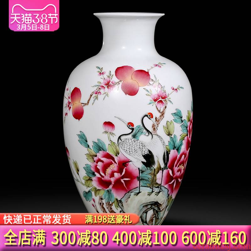 Jingdezhen ceramics hand - made pastel vases, flower arranging longevity and prosperity of Chinese style sitting room adornment is placed gifts