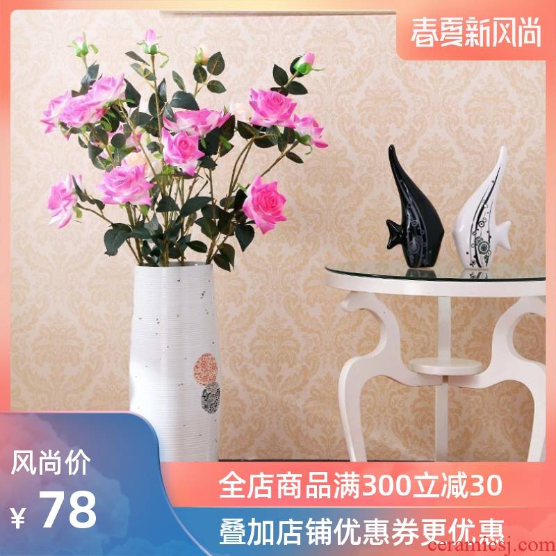 Jingdezhen ceramic modern European sitting room of large hydroponic flower vase lucky bamboo vase