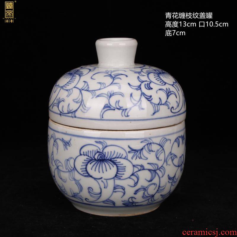 Jingdezhen blue and white tie up branch lines cover imitation the qing qianlong pot POTS Chinese style restoring ancient ways to decorate archaize ceramic handicraft furnishing articles
