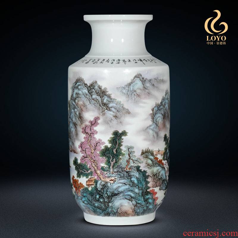 Jingdezhen ceramic masters of large vase hand - made jiangnan amorous feelings of famille rose decoration furnishing articles opening taking gifts