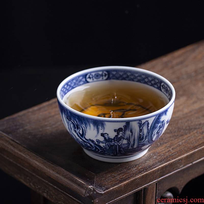 Clock home sample tea cup pure manual hand - made porcelain up maintain sample tea cup west chamber ceramic kung fu tea set