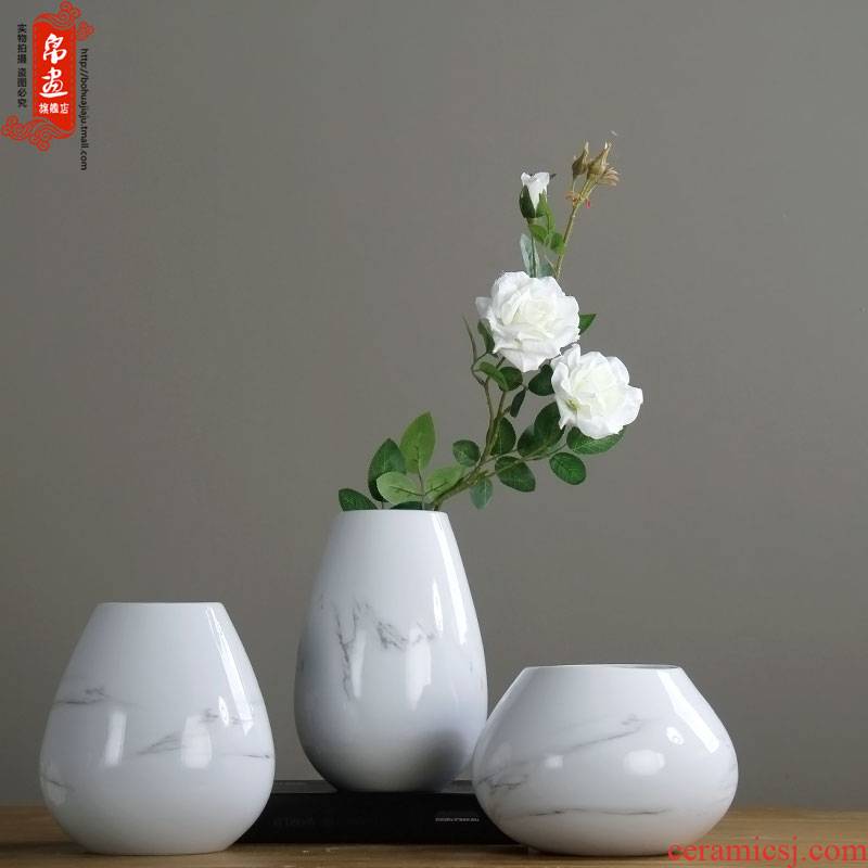 Jingdezhen vase furnishing articles of new Chinese style ceramic porch home sitting room adornment Nordic table dry flowers in the vase