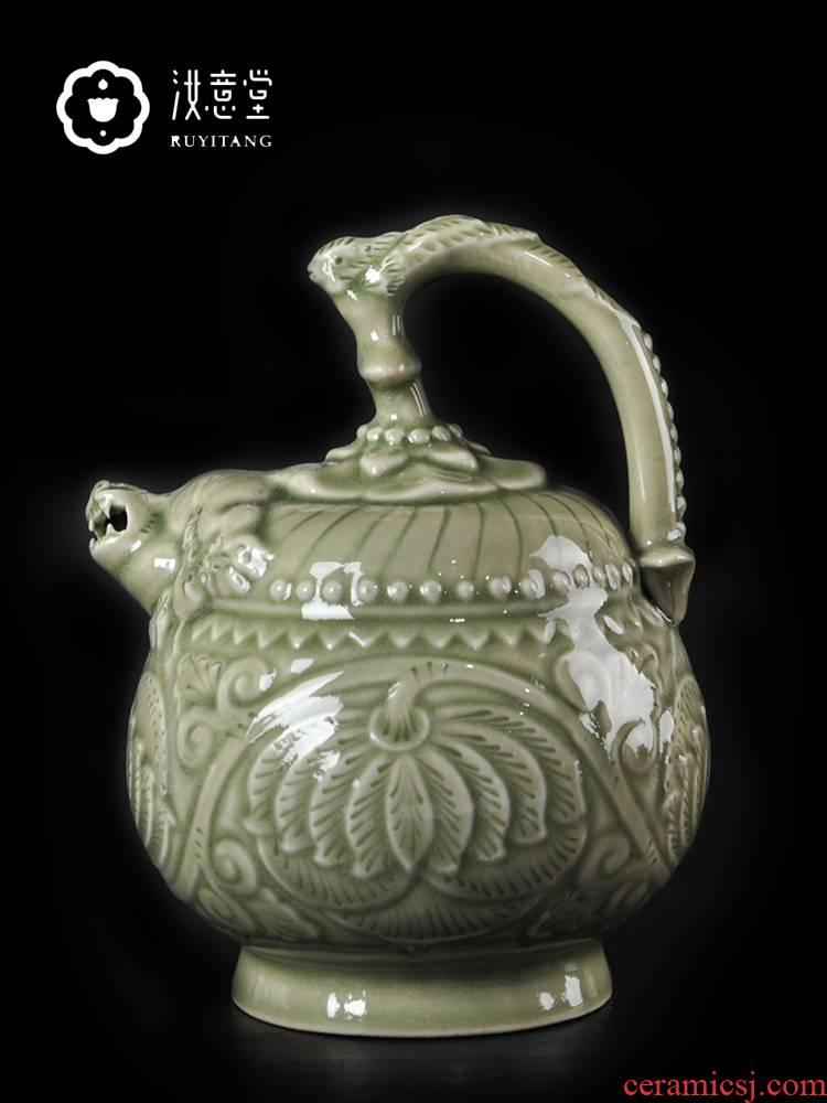 Creative ceramic wine yao state back porcelain jar of shaanxi characteristics pot liquor pot small celadon classical Chinese style household