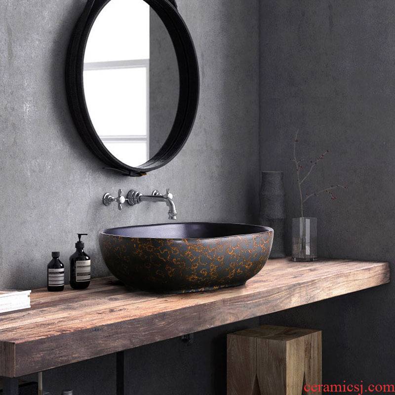 On the ceramic lavabo oval antique creative sanitary ware for household decoration art the pool that wash a face basin, toilet