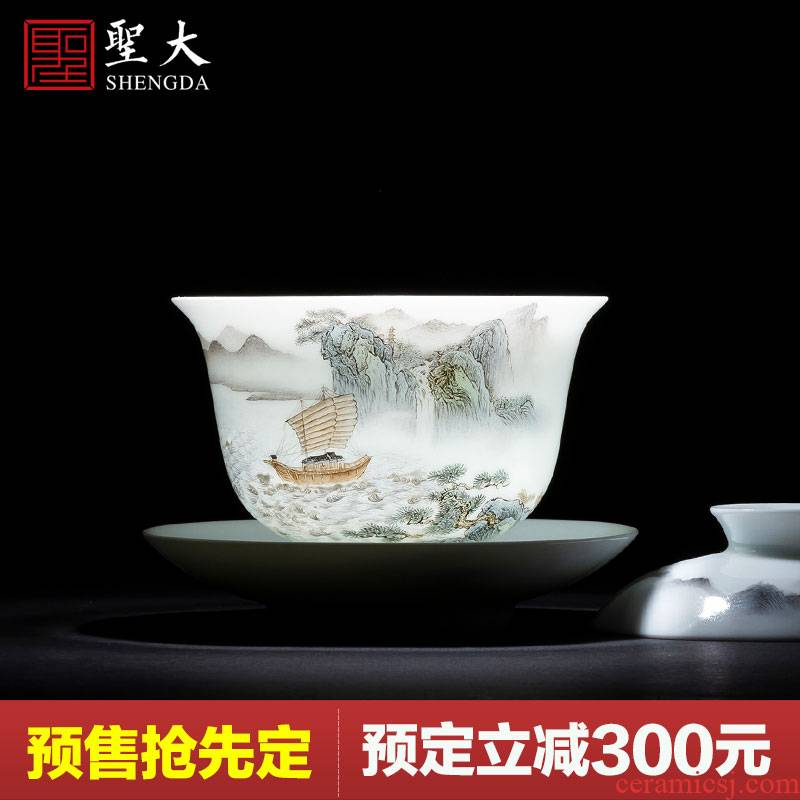 The large ceramic three tureen hand - made details pastel smooth tureen tea bowl of jingdezhen tea service by hand