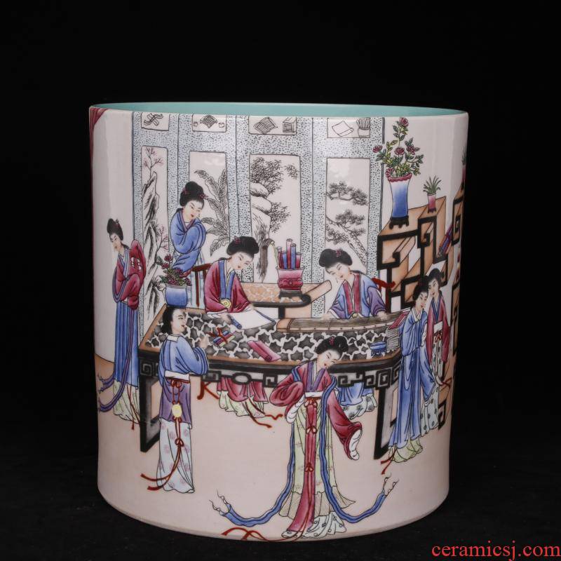 Archaize of jingdezhen porcelain the qing qianlong pastel had big brush pot pen sea four desk of Chinese style household furnishing articles
