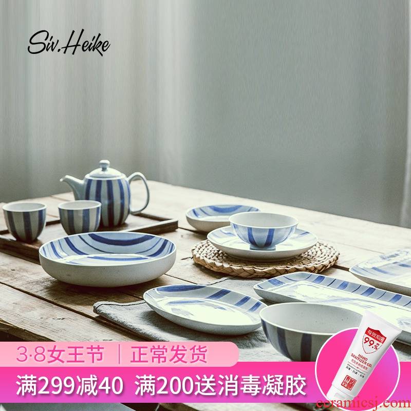 Hand - made Japanese European creative ceramic bowl rainbow such use 0 plate the salad bowl of flat fish dish soup bowl dishes