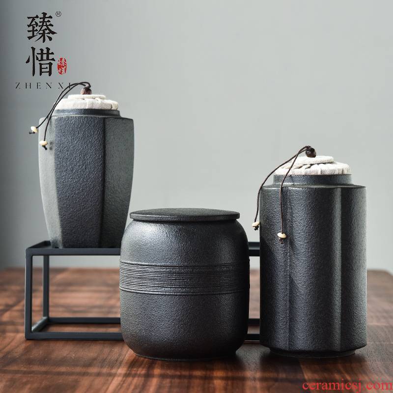 "Precious little gift personalization black pottery tea pot size household kung fu tea set seal storage tank fittings