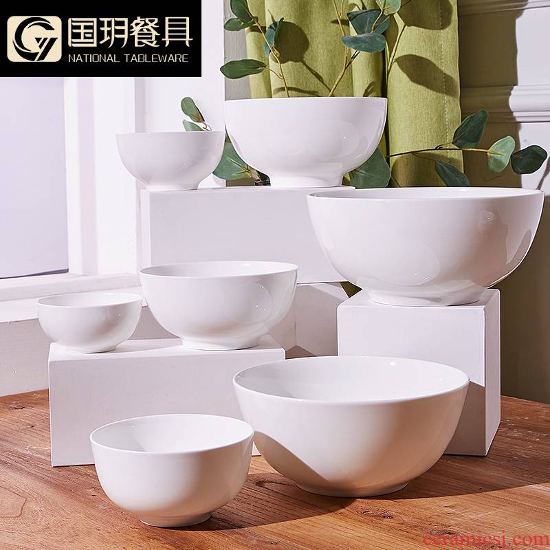 Tangshan white ipads China single rice bowls bowl of simple Chinese style rainbow such to use new tableware move household use