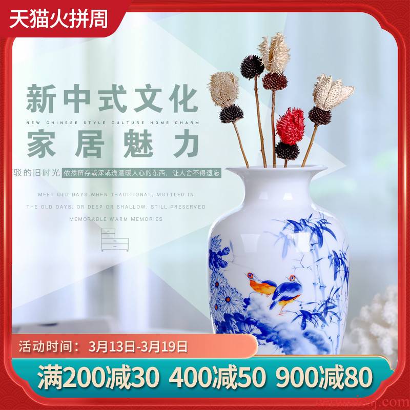 Jingdezhen ceramics, vases, flower arranging machine of Chinese style household act the role ofing is tasted, the sitting room is decorated handicraft furnishing articles package mail