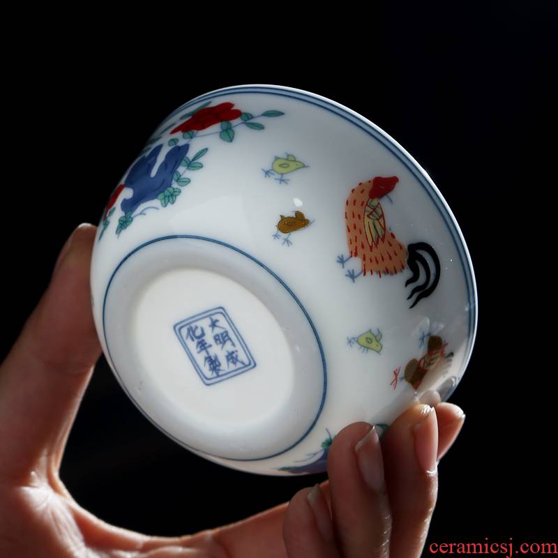 280 da Ming chenghua chicken color bucket cylinder cup tea ceramic antique reproduction, masters cup sample tea cup jingdezhen tea cups