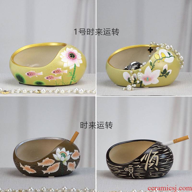 Great fortunes wipe boxes sitting room tea table ceramic handicraft furnishing articles ash tray box store content box can change