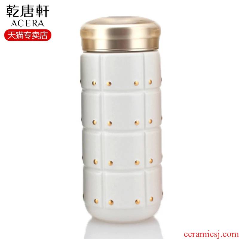 Do Tang Xuan porcelain cup triumph double gold portable portable cup with creative glass cup with cover cup