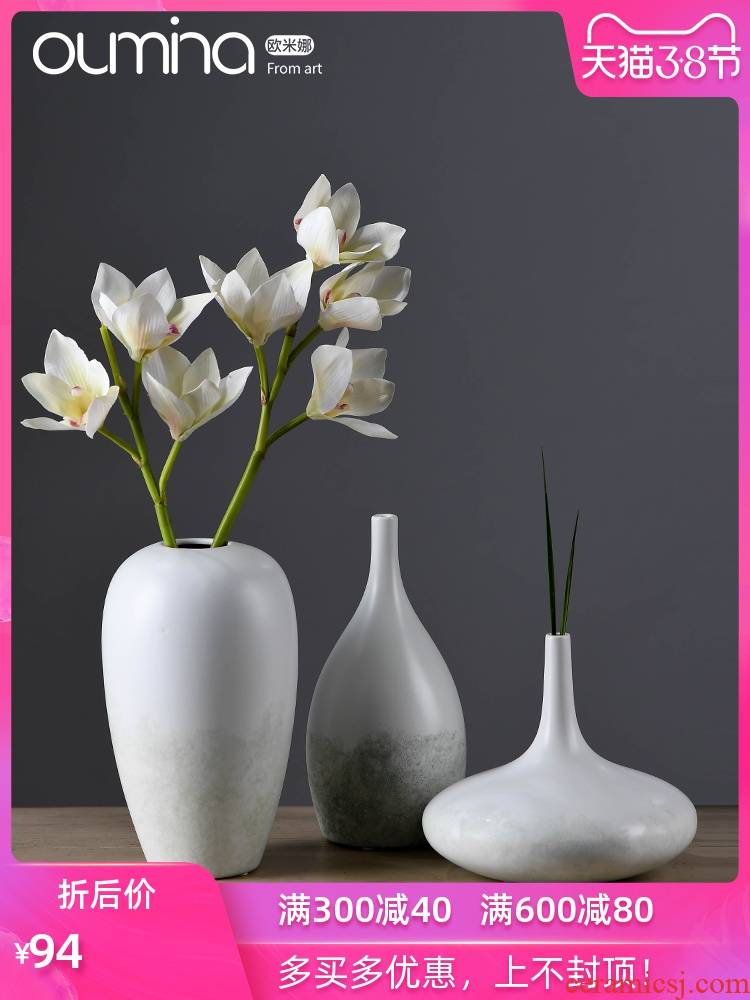 The mina ideas of new Chinese style white flower implement furnishing articles home sitting room furniture dried flower arranging flowers, ceramic decoration