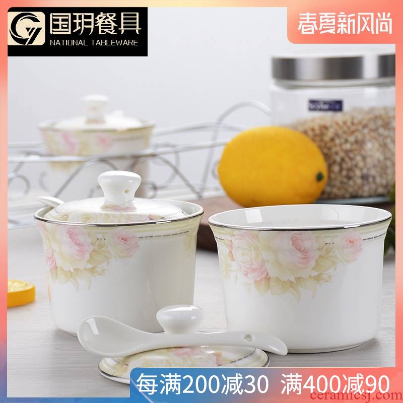 Creative household ipads porcelain seasoning as cans Chinese kitchen seasoning sauce pot receive boxed set combination box of salt jars