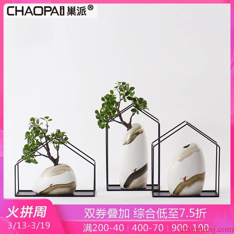New Chinese style ceramic flower arranging device furnishing articles sitting room porch ark of edge of chair of a TV dinner vase act the role ofing is tasted study bookcase crafts