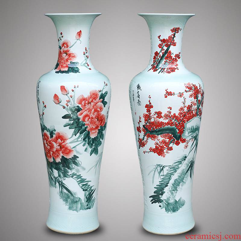 Jingdezhen ceramics hand - made beaming TV ark of large vases, new Chinese style of the sitting room porch place