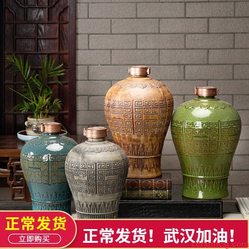 Bottle is empty bottles of jingdezhen ceramic household hoard sealing mercifully wine canned wine vintage wine jar 5/10 kg