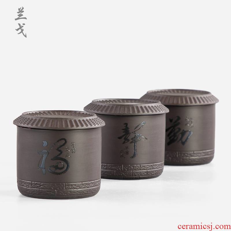 Having violet arenaceous caddy fixings tea accessories household storage warehouse sealed as cans ceramic small tea pot of pu 'er tea boxes