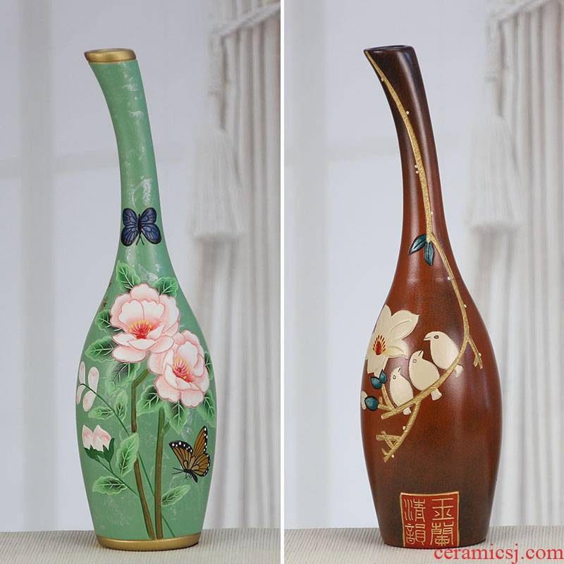 Large ceramic youth well dried flowers, flowers in the living room furnishing articles furnishing articles of modern home decoration crafts vases, flower implement