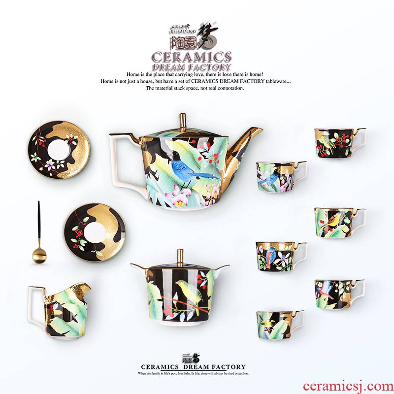 Afternoon tea tea set high - grade ipads China coffee cups and saucers small European - style key-2 luxury wedding gifts suit the teapot