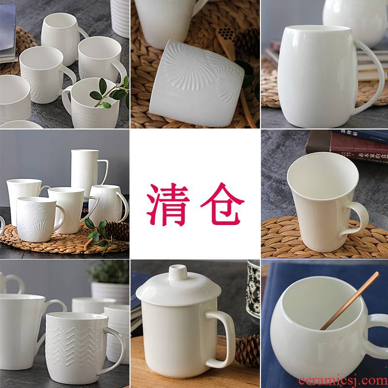 Clearance!!!!!! Tangshan origin of pure white ipads porcelain cups, coffee cups and saucers breakfast cup keller ceramic cup
