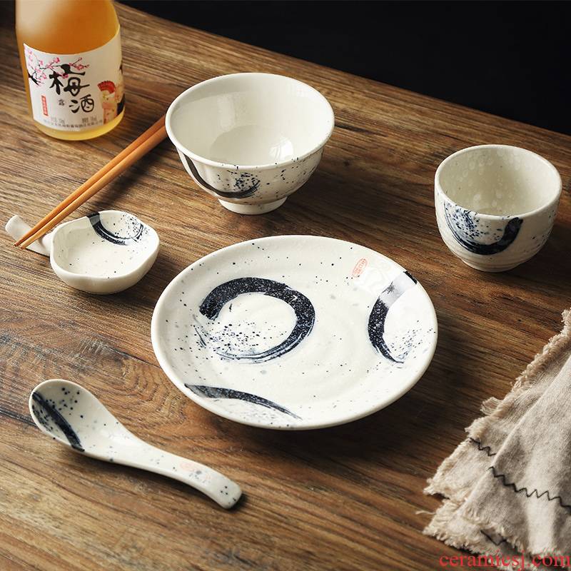 Tao soft hotel restaurant table suit one person eat Japanese - style tableware bowl dish ipads plate picking household use tableware
