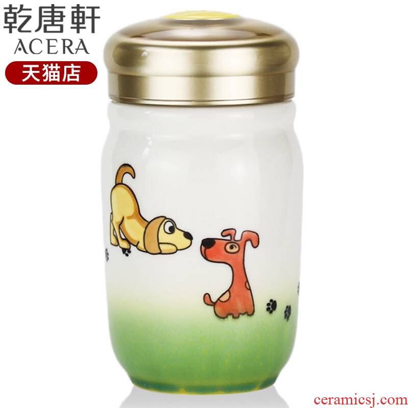 Dry Tang Xuan porcelain live small baina lates eight dog/101 dogs take cup 170 ml with double insulation cover ceramic cup