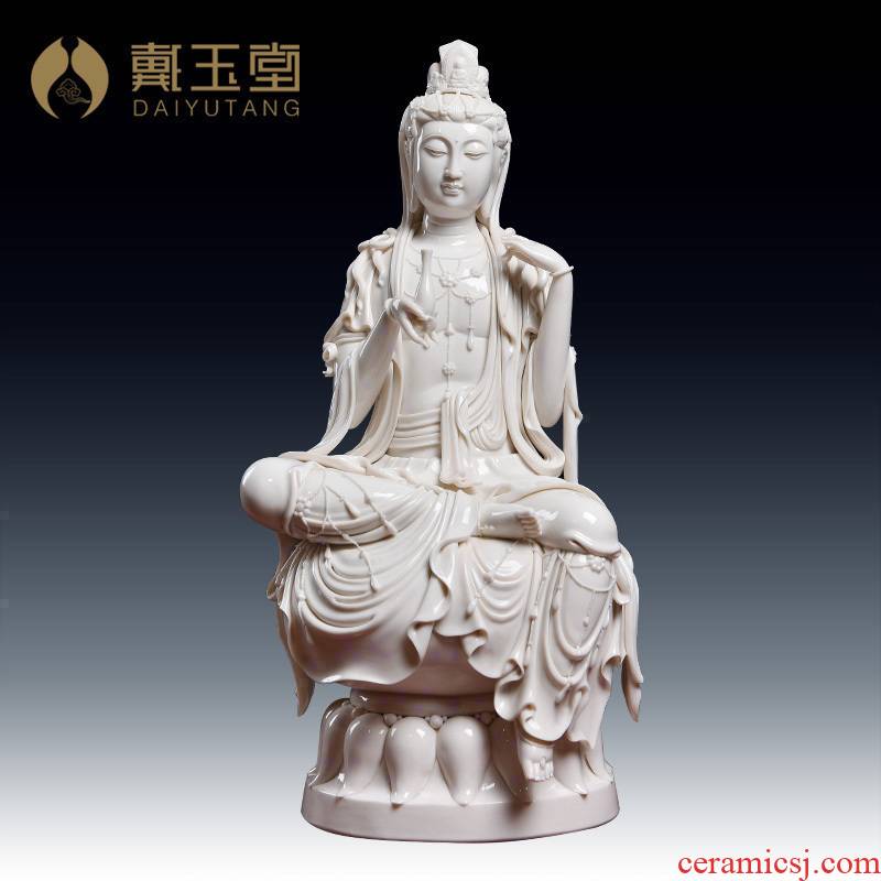 Yutang dai Zheng Jinxing master manually signed dehua ceramic study home furnishing articles contemplation guanyin/D18-38