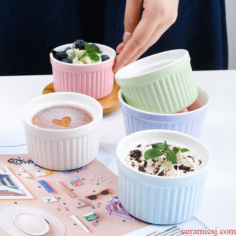 To offer them the oven ceramic lovely steamed pudding cup cake baking mold creative dessert bowl bowl shu she grilled dishes