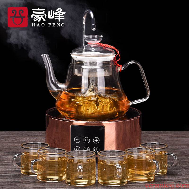 HaoFeng electric TaoLu boiled tea, heat resistant black crystal plate thickening glass teapot the boiled tea, the electric TaoLu suits for