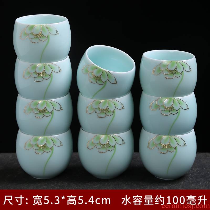 The Sample tea cup silver cup coppering. As silver 999 celadon teacup kung fu masters cup small ceramic cups cups silver cups