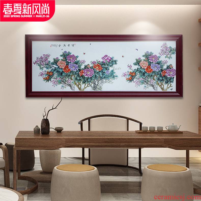 Archaize ceramic decoration carving ceramic porcelain plate paint walls central scroll painting jingdezhen famous traditional Chinese painting