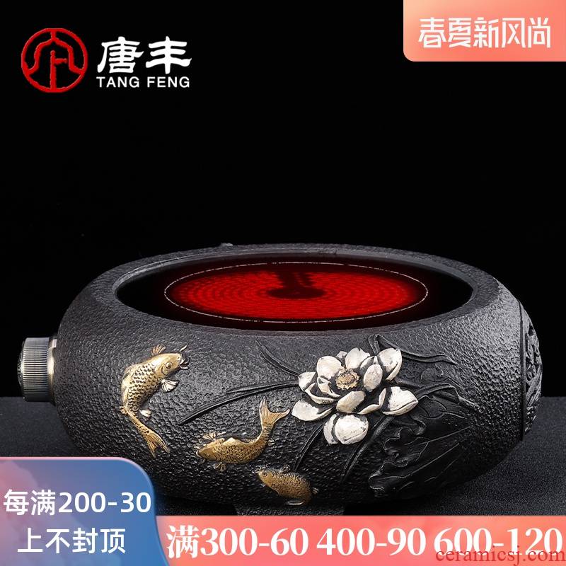 Tang Feng cast iron of high - power electric TaoLu boiled tea stove relief household ceramics glass tea pot, electric heating furnace