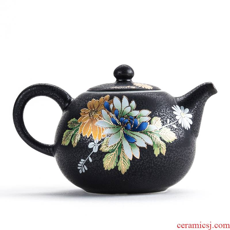 NiuRen vintage kung fu tea rust glaze ceramic household Japanese beauty pot of manual pick flowers teapot tea