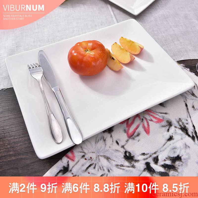 Yao hua 12 - inch Japanese sushi plate tableware ceramic creative steak rectangular flat plate of western breakfast tray