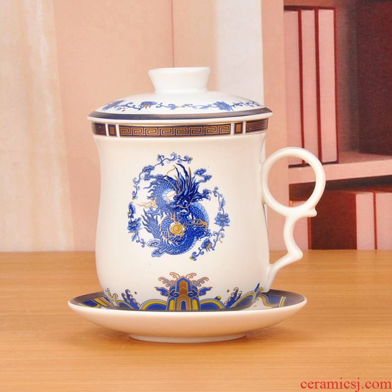 4 times of jingdezhen ceramic cups inferior smooth glaze water glass tea cup office cup belt filter good belt drives