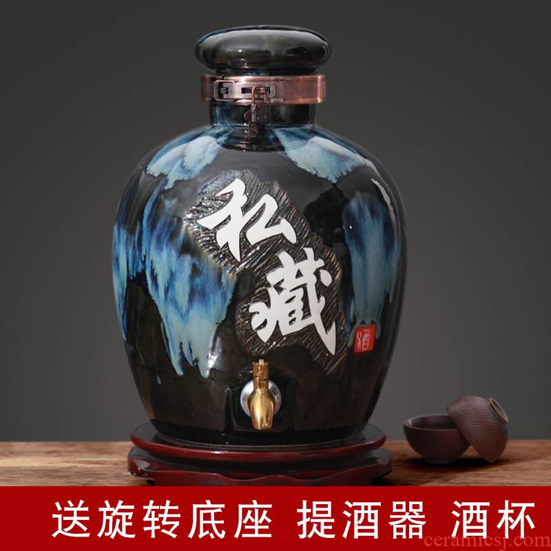 Jingdezhen ceramic altar tap water expressions using 30 kg medicine wine brew it home empty bucket sealing mercifully wine jar