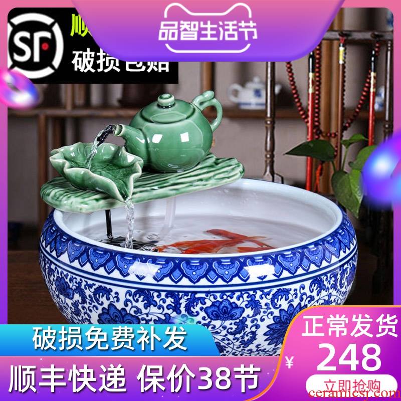 Lucky the tables and water fountain furnishing articles sitting room adornment ceramic aquarium handicraft gift to office